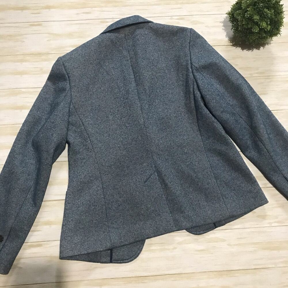 Talbots Wool Blend Blazer Jacket Stone Dusty Blue Size 6 Petite - Picture 3 of 4